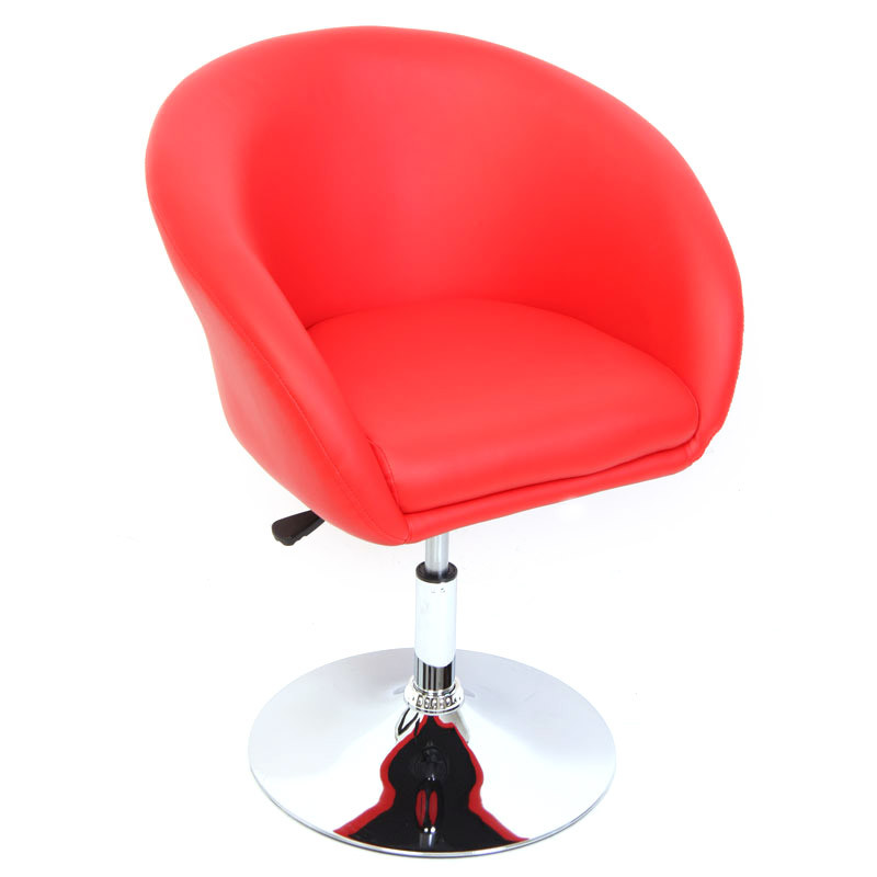 Fauteuil lounge/bar N39, simili cuir, réglable en hauteur, rouge