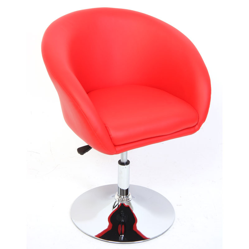 Fauteuil lounge/bar N39, simili cuir, réglable en hauteur, rouge