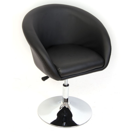 Fauteuil lounge/bar N39, simili cuir, réglable en hauteur, noir