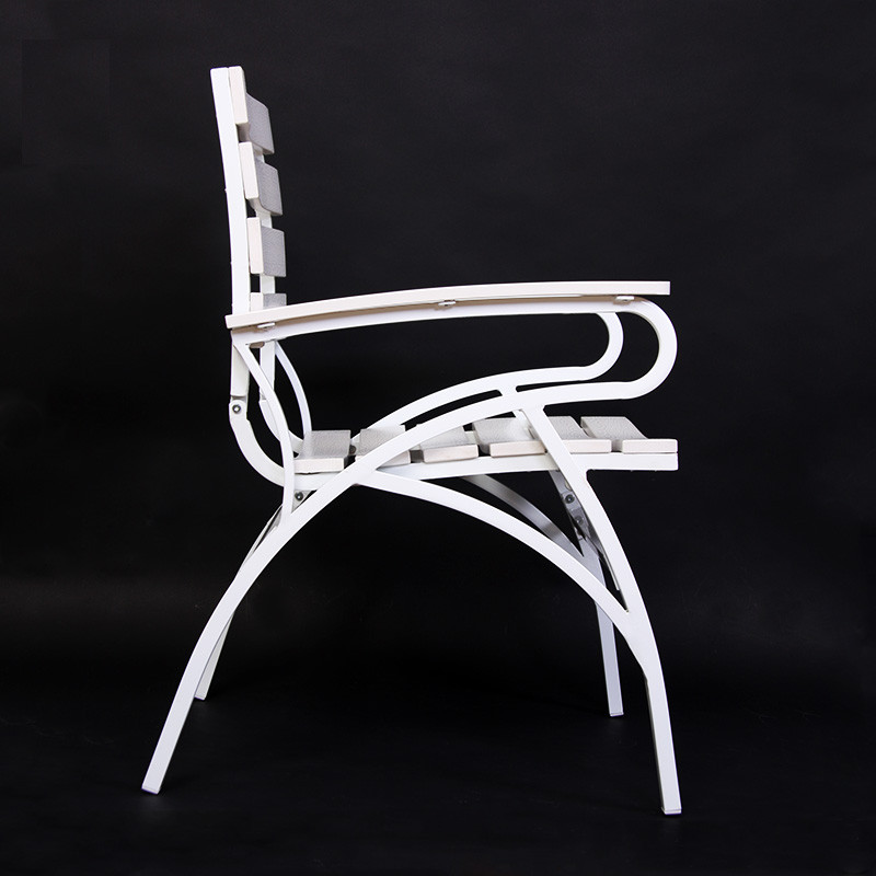 Lot de 2 chaises de jardin / bistrot M91, aluminium/plastique, blanc