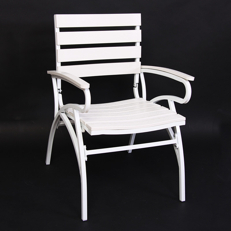 Lot de 2 chaises de jardin / bistrot M91, aluminium/plastique, blanc