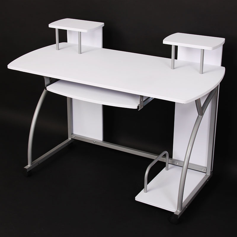 Bureau jeunesse, desserte informatique Ohio, 90x115x55cm, blanc