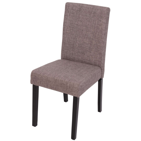 Lot de 2 chaises de séjour Littau, tissu gris, pieds foncés