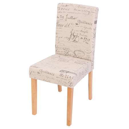 Lot de 2 chaises de séjour Littau, tissu words fabric, pieds clairs