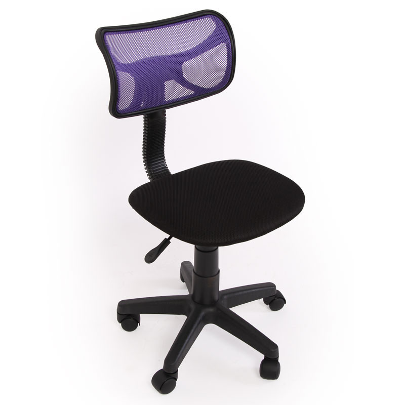 Chaise /siège de bureau N30, pr enfant, tissu, pivotante, violet