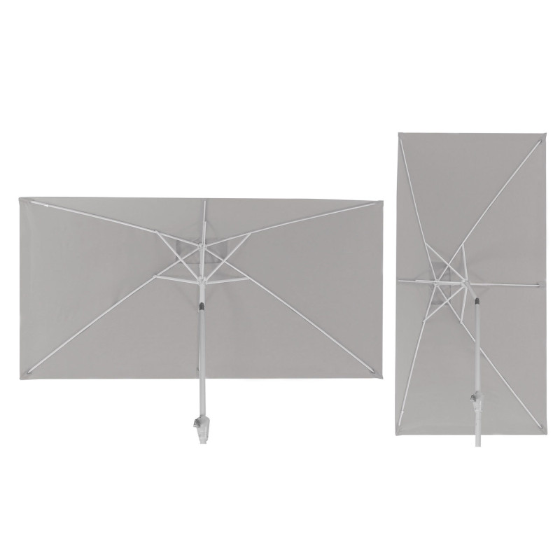 Parasol en aluminium N23, 2x3m, rectangulaire, inclinable, inoxydable - bordeaux