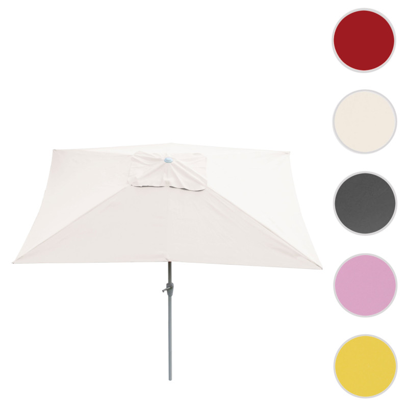 Parasol en aluminium N23, 2x3m, rectangulaire, inclinable, inoxydable - crème