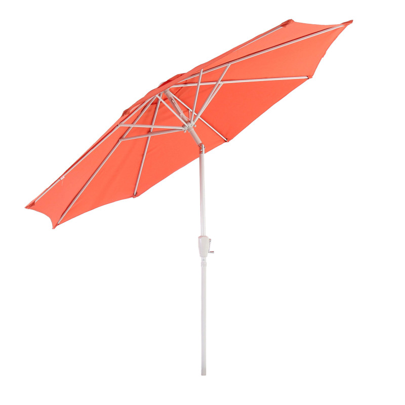 Parasol en aluminium N19, 300 cm, inclinable, inoxydable - terre cuite