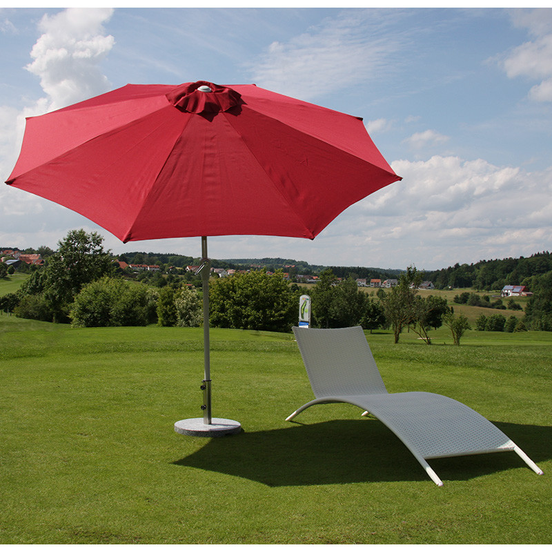 Parasol en aluminium N19, 300 cm, inclinable, inoxydable - rouge