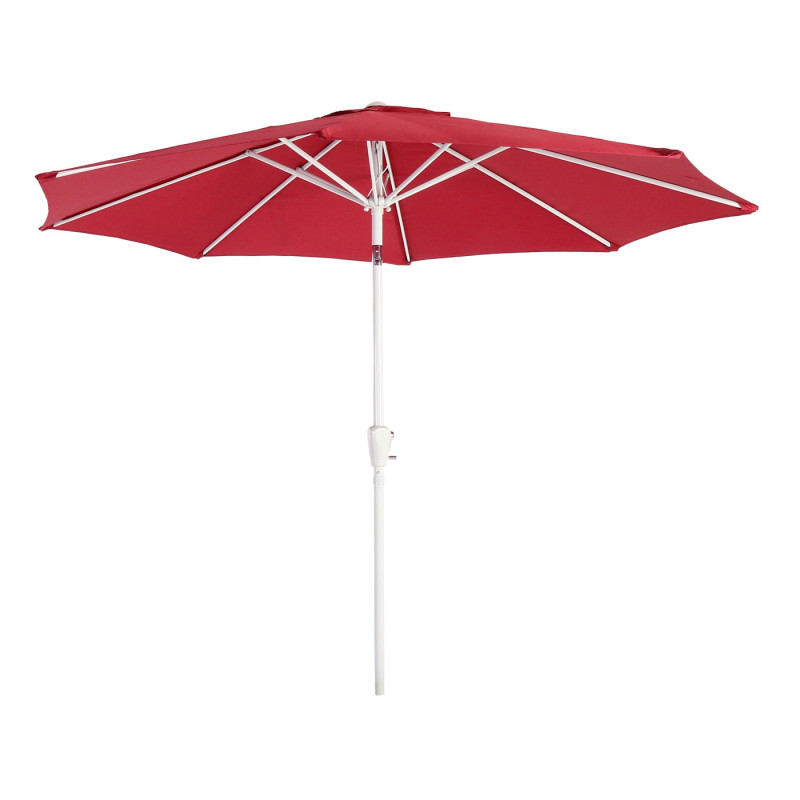 Parasol en aluminium N19, 300 cm, inclinable, inoxydable - rouge