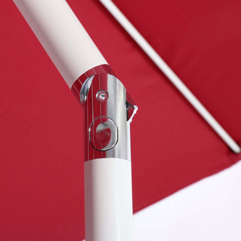 Parasol en aluminium N19, 300 cm, inclinable, inoxydable - rouge