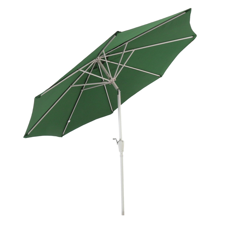 Parasol en aluminium N19, 300 cm, inclinable, inoxydable - vert