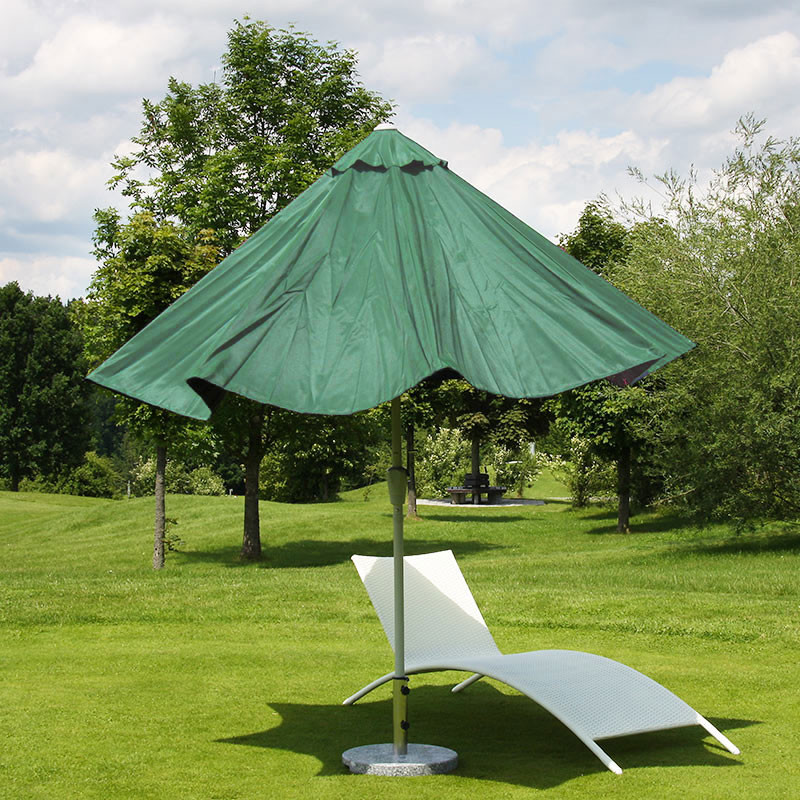 Parasol en aluminium N19, 300 cm, inclinable, inoxydable - vert