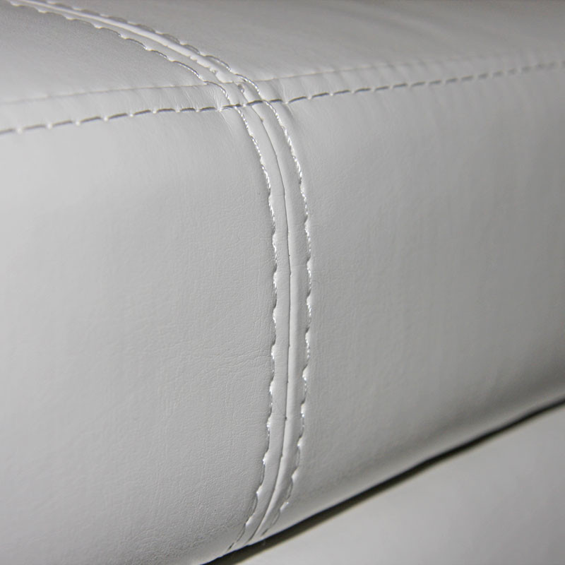 Banc banquette Kriens XXL, 180x45x45cm, cuir reconstitué, blanc