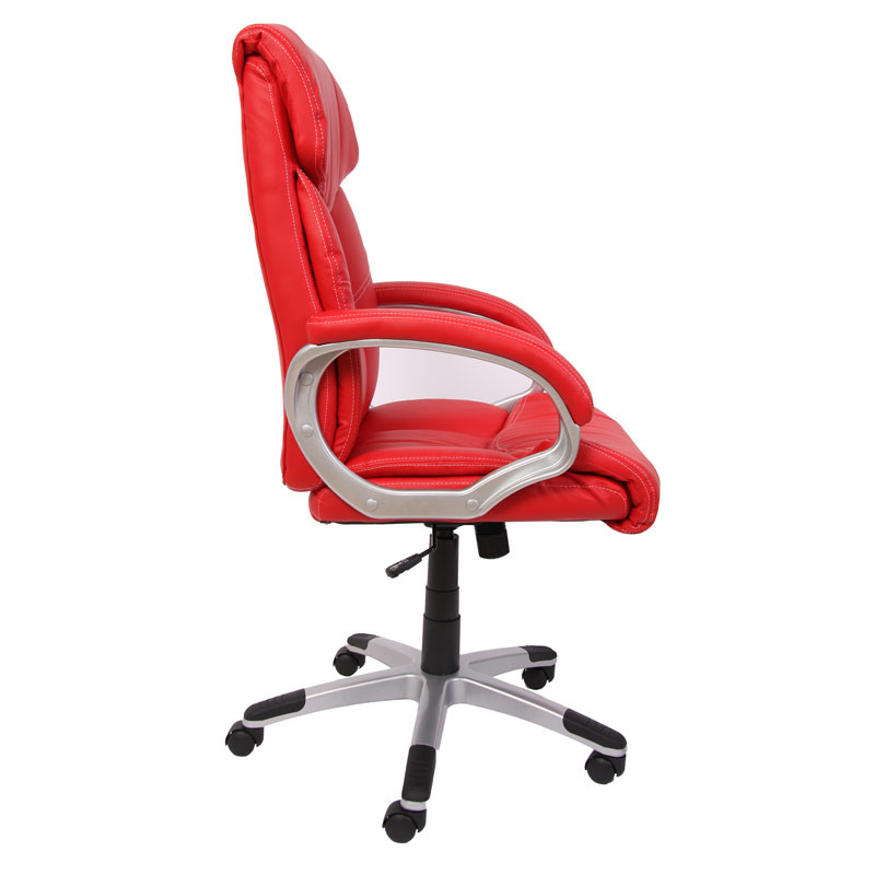 Fauteuil/siège de bureau M61, classique, similicuir, rouge