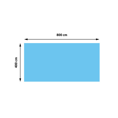 Revêtement pour piscine/pool, bâche thermique/solaire, bleu, épaisseur: 200 µm, rectangulaire, 8x4 m