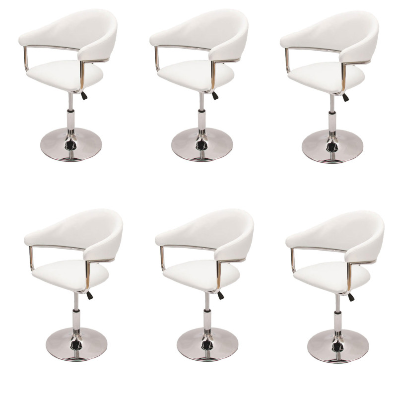 6 chaises de séjour chaises de salle à manger - blanc