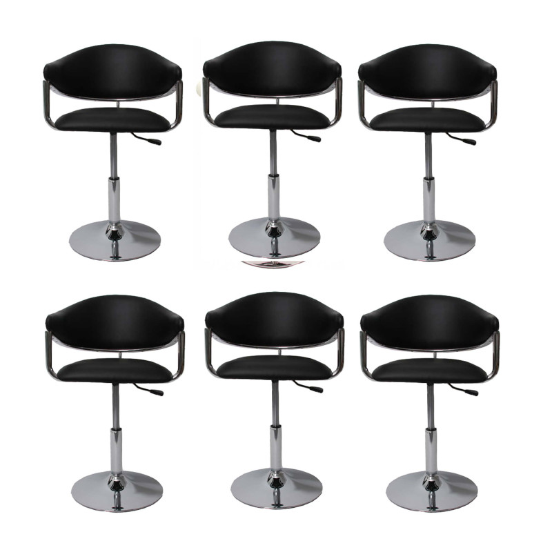 6 chaises de séjour chaises de salle à manger - noir