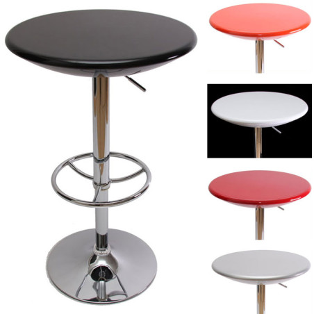 Table de bistro Milan, hauteur réglable Ø 60 cm - rouge