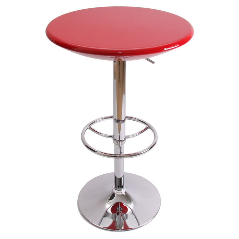 Table de bistro Milan, hauteur réglable Ø 60 cm - rouge