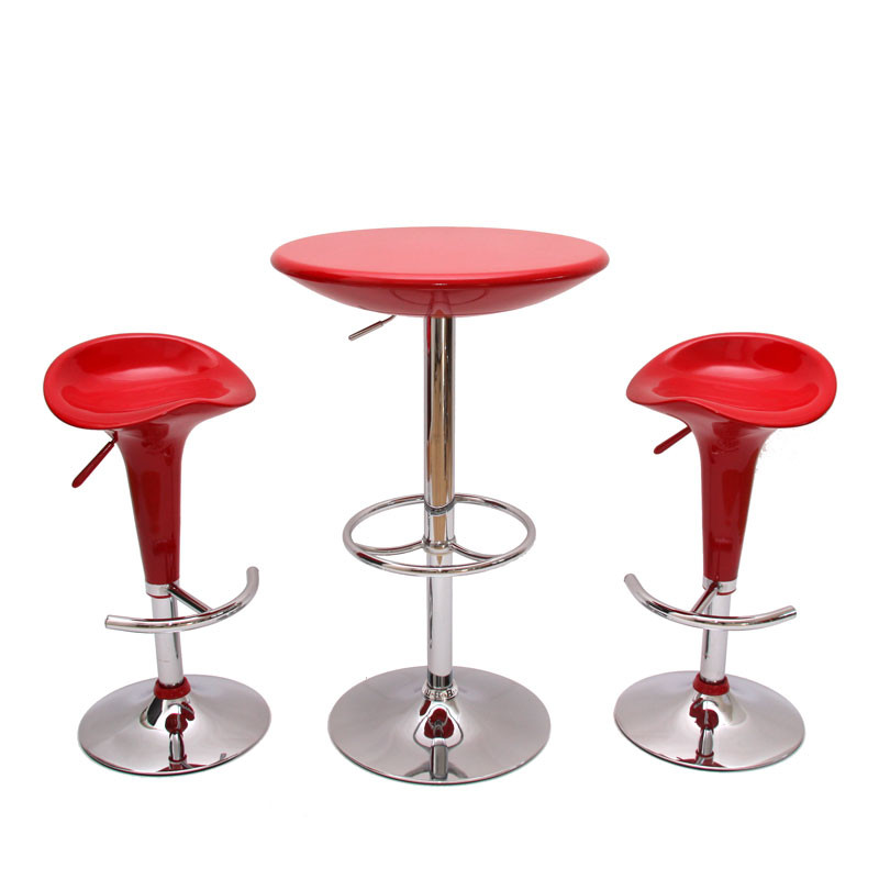 Table de bistro Milan, hauteur réglable Ø 60 cm - rouge