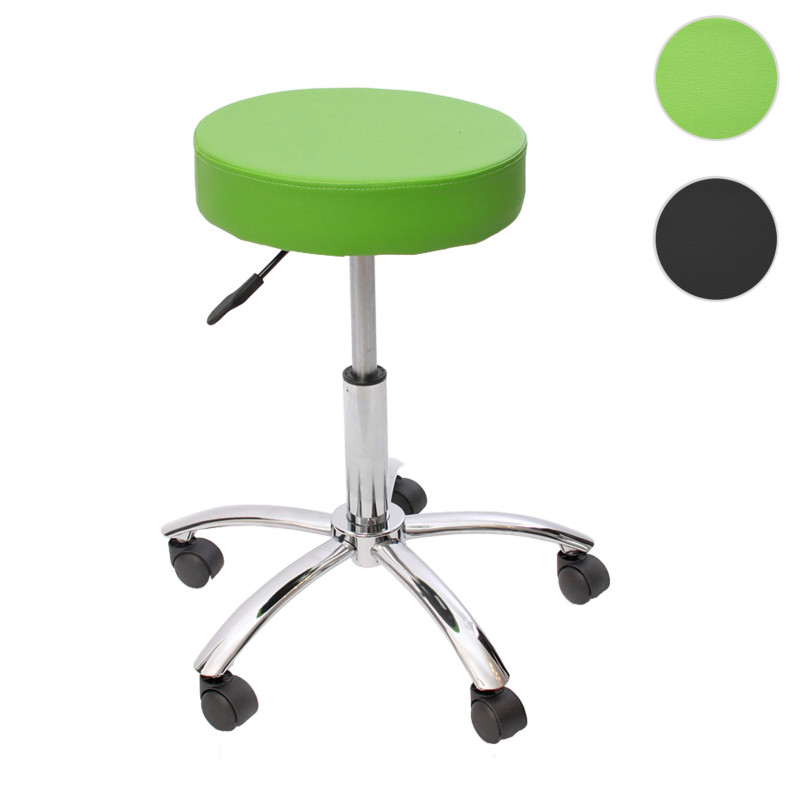 Tabouret pr cabinet médical Windhoek, simili-cuir, vert