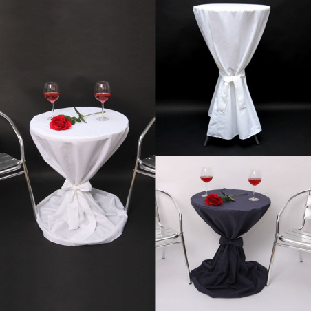 Table mange-debout en aluminium, table de bistro avec housse - noir