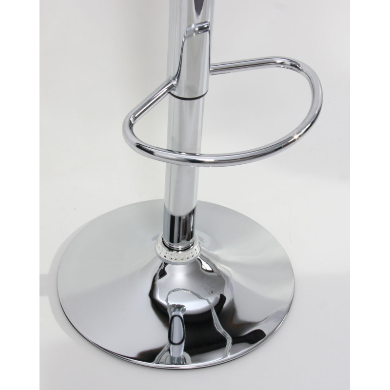 Tabouret de bar M08 chrome, simili-cuir, rouge