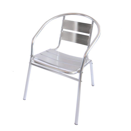 Chaise bistro M64 chaise de jardin, aluminium, empilable, 53x60x74cm