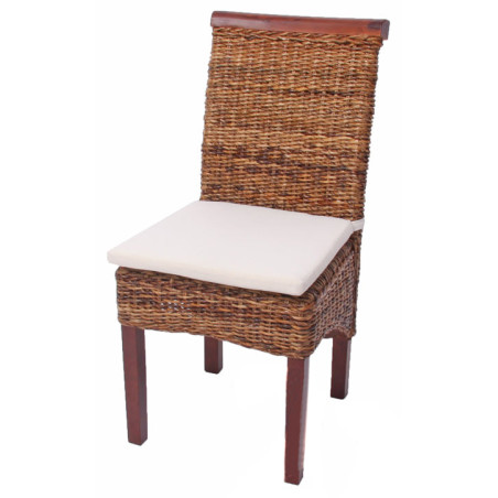 Lot de 2 chaises M45, banane tressée, 47x54x93cm, pieds marrons, avec coussin