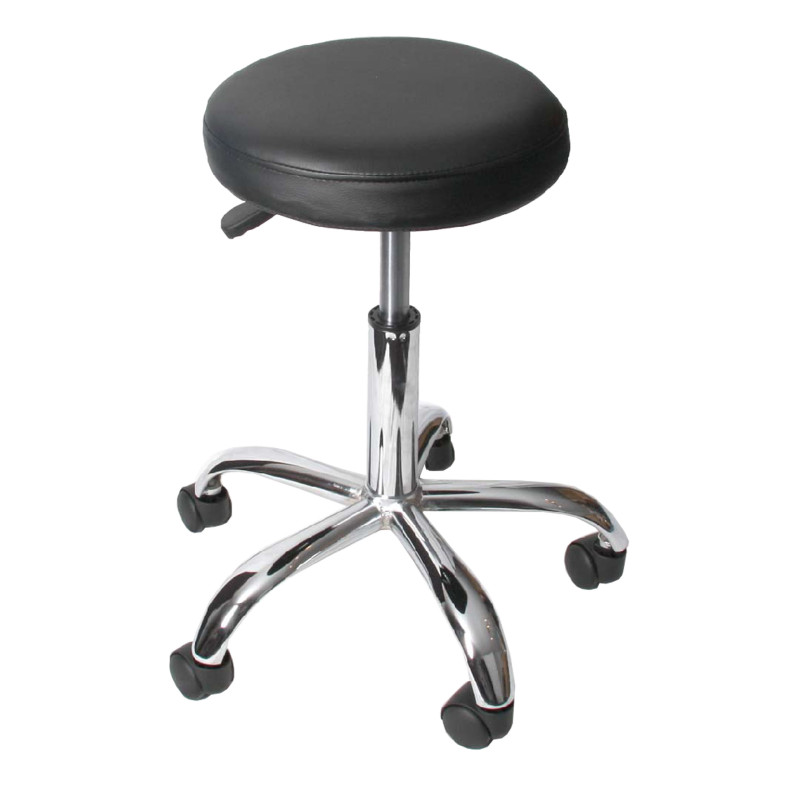 2x tabouret Windhoek pour cabinet médical / salon de beauté - similicuir, noir