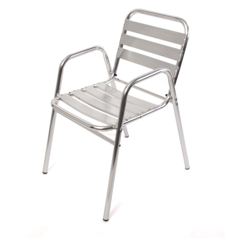Chaise de bar, chaise bistro M28, aluminium, 65x53x82cm