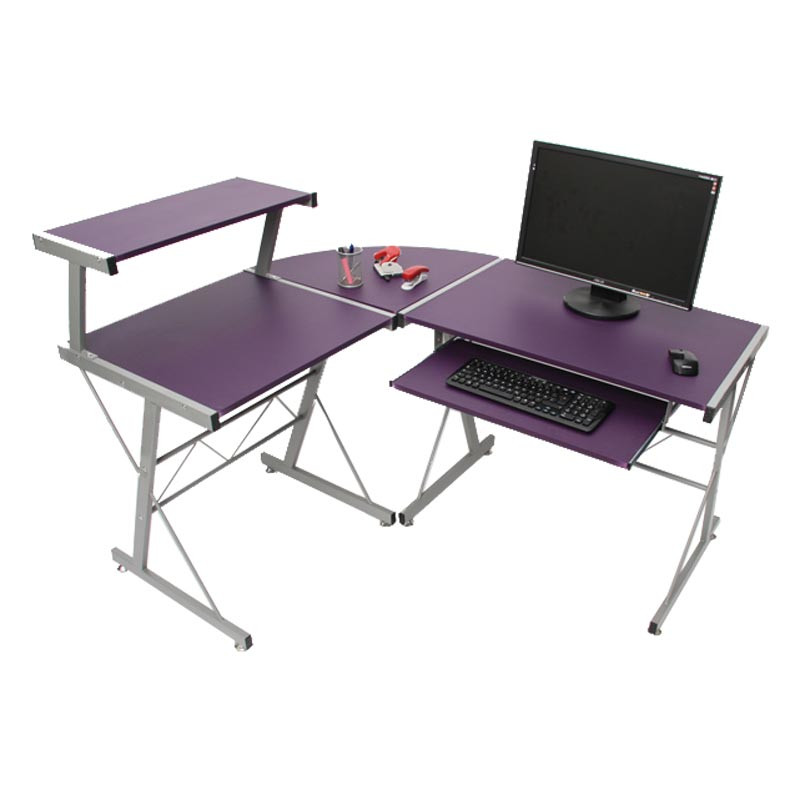 Bureau jeunesse, table Nevada, 100x115x140cm, violet