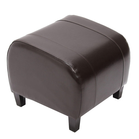 Tabouret pouf cuir EMMEN, 37x45x47cm -marron