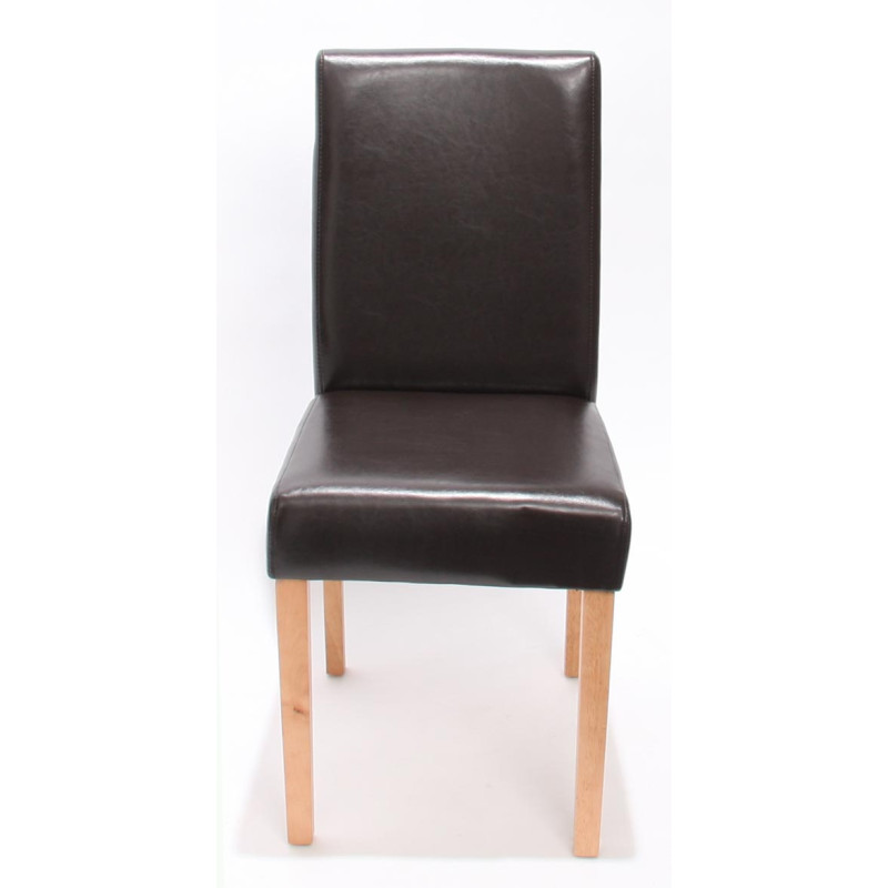 Lot de 6 chaises de séjour Littau - cuir reconstitué marron, pieds clairs