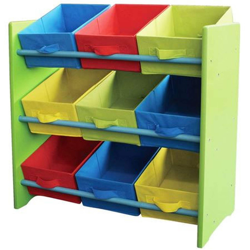 Étagère meuble de rangement enfant, paniers de rangement, multicolore, 66x30x70cm