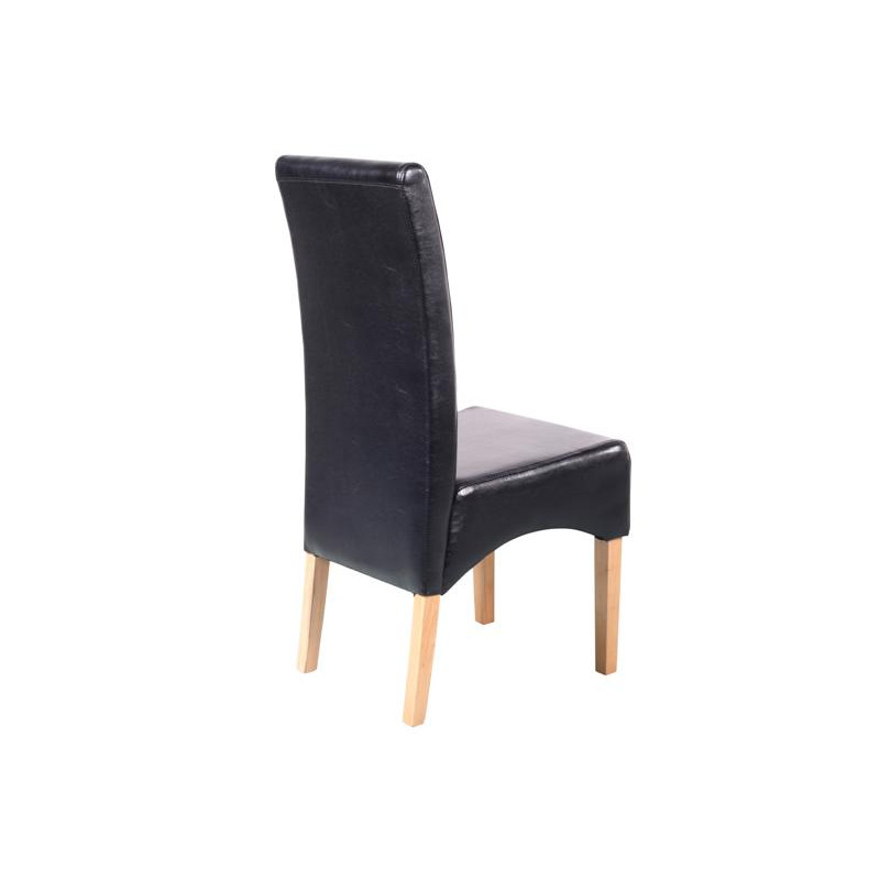 Lot de 6 chaises Latina, salle à manger, cuir reconstitué - noir, pieds clairs