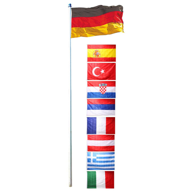 Mât de drapeau, drapeau allemand inclus - 4 m