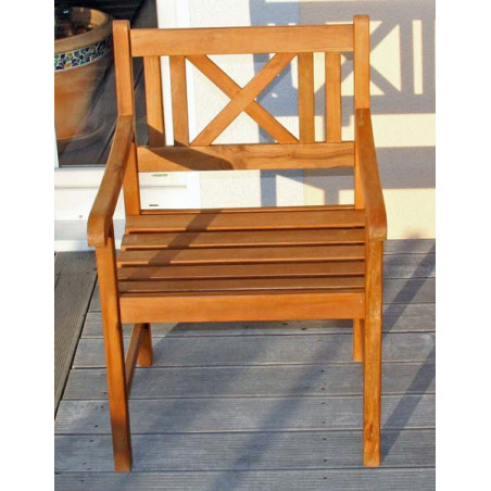 Fauteuil/chaise de jardin Cross, acacia, 57x59x85cm