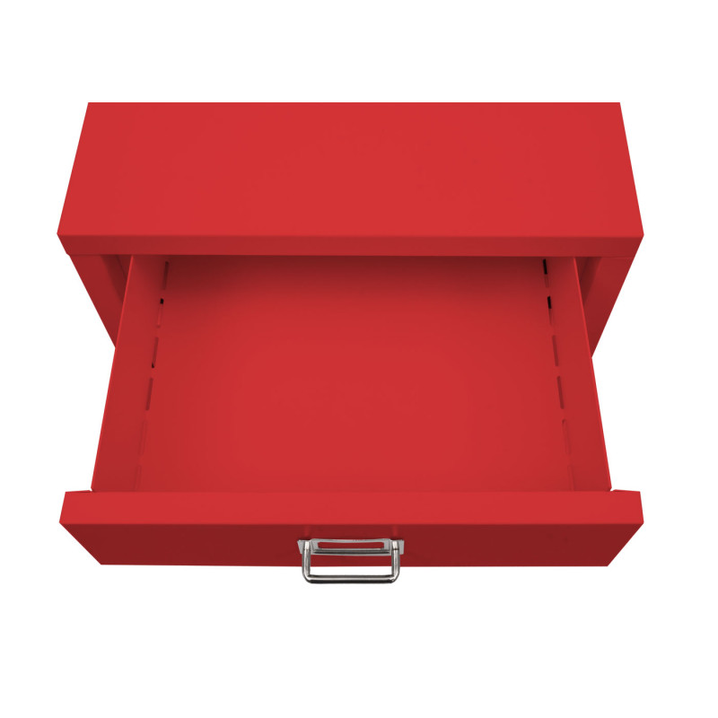 Caisson roulant armoire à tiroirs en acier armoire à dossiers, métal 75x40x41cm 5 tiroirs - rouge