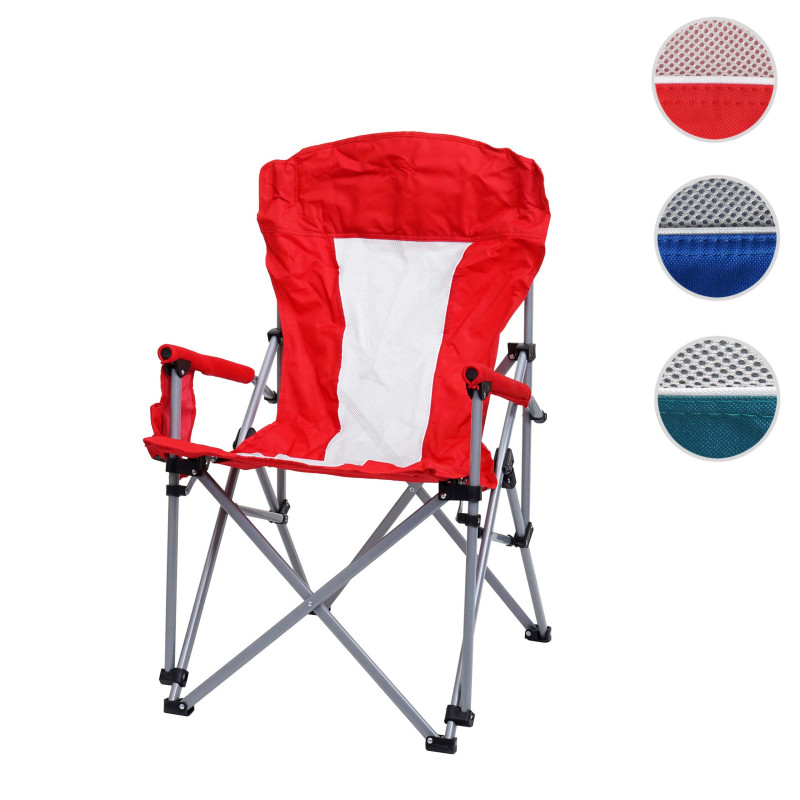 Chaise de camping chaise pliante chaise de pêcheur chaise de régie, lavable housse de protection acier tissu/textile - rouge