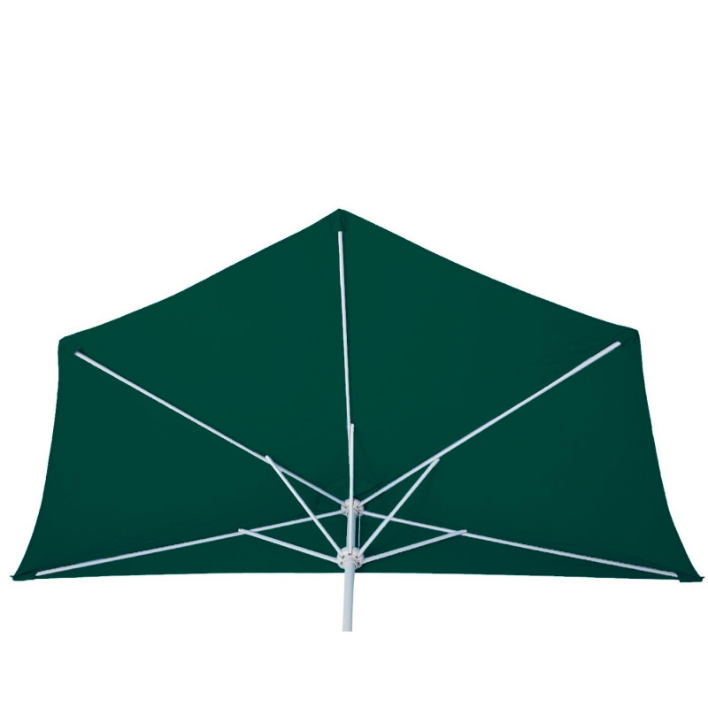 Parasol semi-circulaire Parla, demi-parasol balcon, UV 50+ polyester/alu 3kg - 270cm vert avec support
