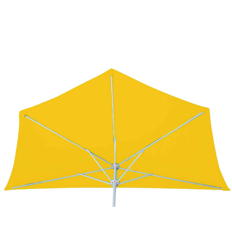 Parasol demi-rond Parla, demi-parasol balcon, UV 50+ polyester/alu 3kg - 270cm jaune sans support
