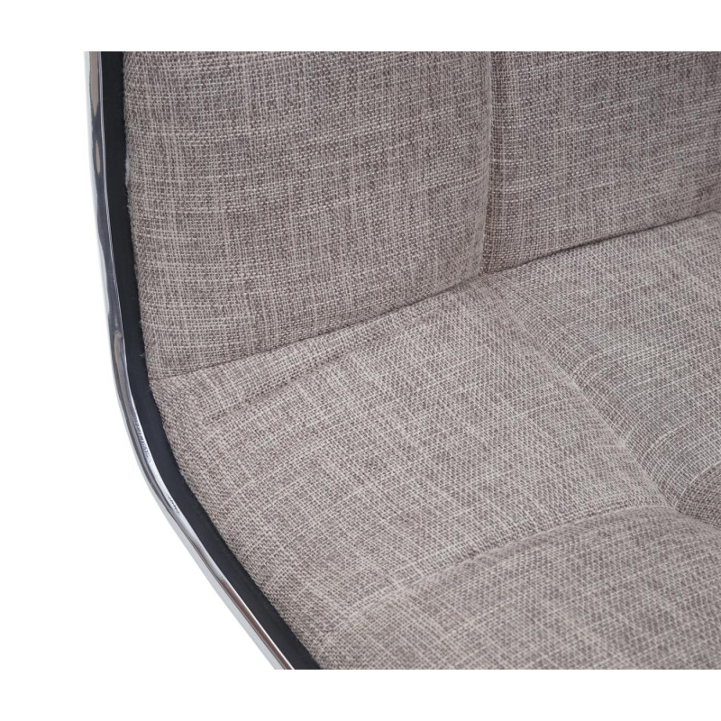 2x chaise de salle à manger , tissu/textile - gris crème