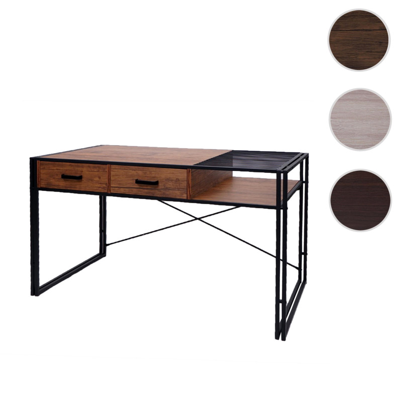 Bureau bureau informatique, industriel 76x120x70cm - brun