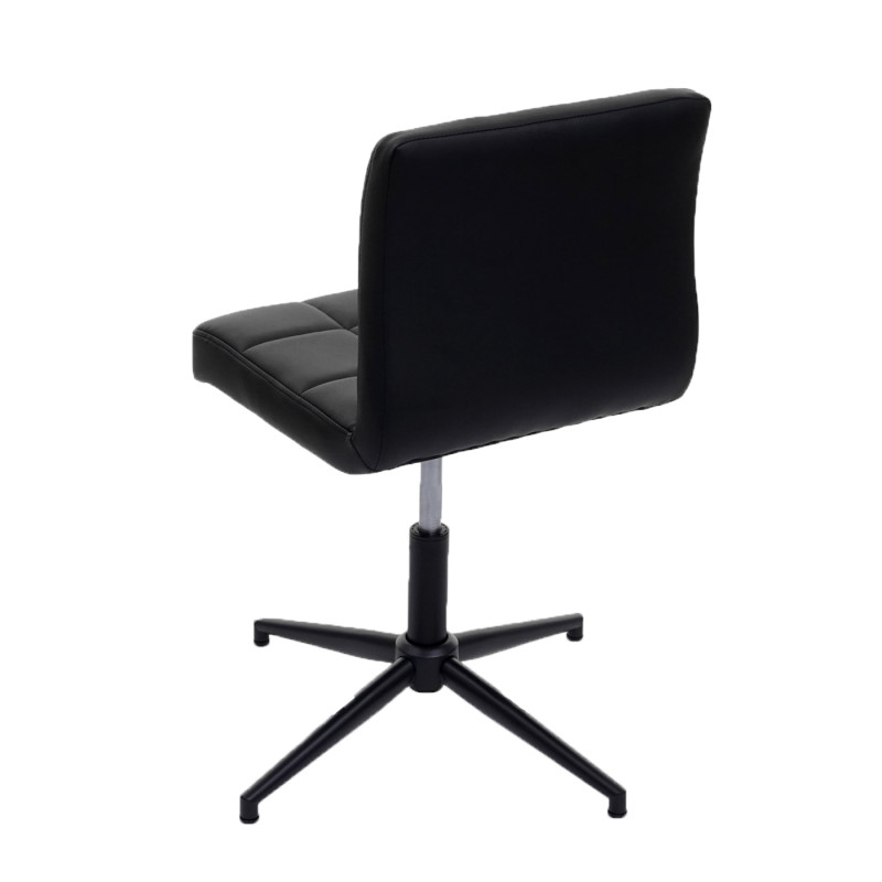 Lot de 6 chaises de salle à manger Kavala II, , hauteur réglable mécanisme rotatif - similicuir noir, pied noir