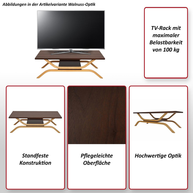 Meuble TV table TV table basse TV, 35x110x48cm - aspect chêne