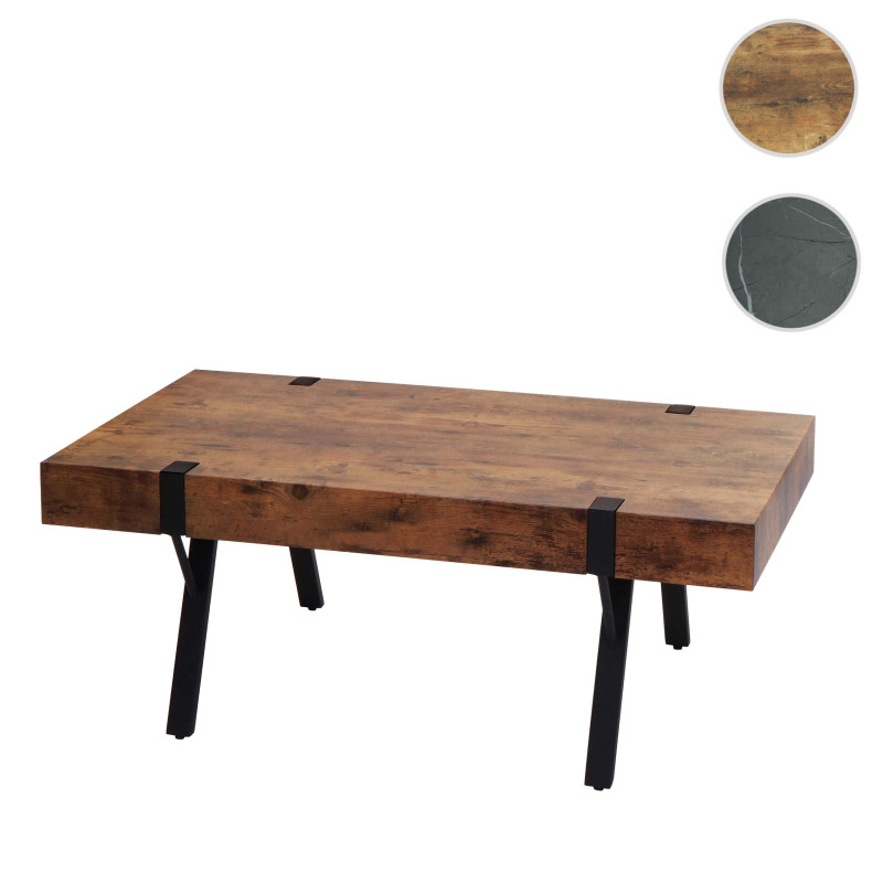 Table basse Table de salon Table d'appoint Table de salon, métal 43x110x60cm - aspect marbre gris