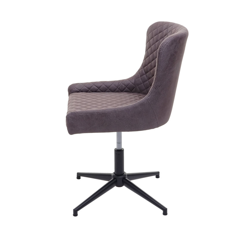 Chaise de bureau réglable en hauteur, pivotante, métal vintage - tissu / textile gris foncé