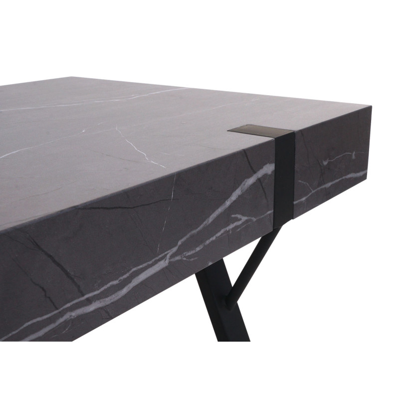 Table basse Table de salon Table d'appoint Table de salon, métal 43x110x60cm - aspect marbre gris